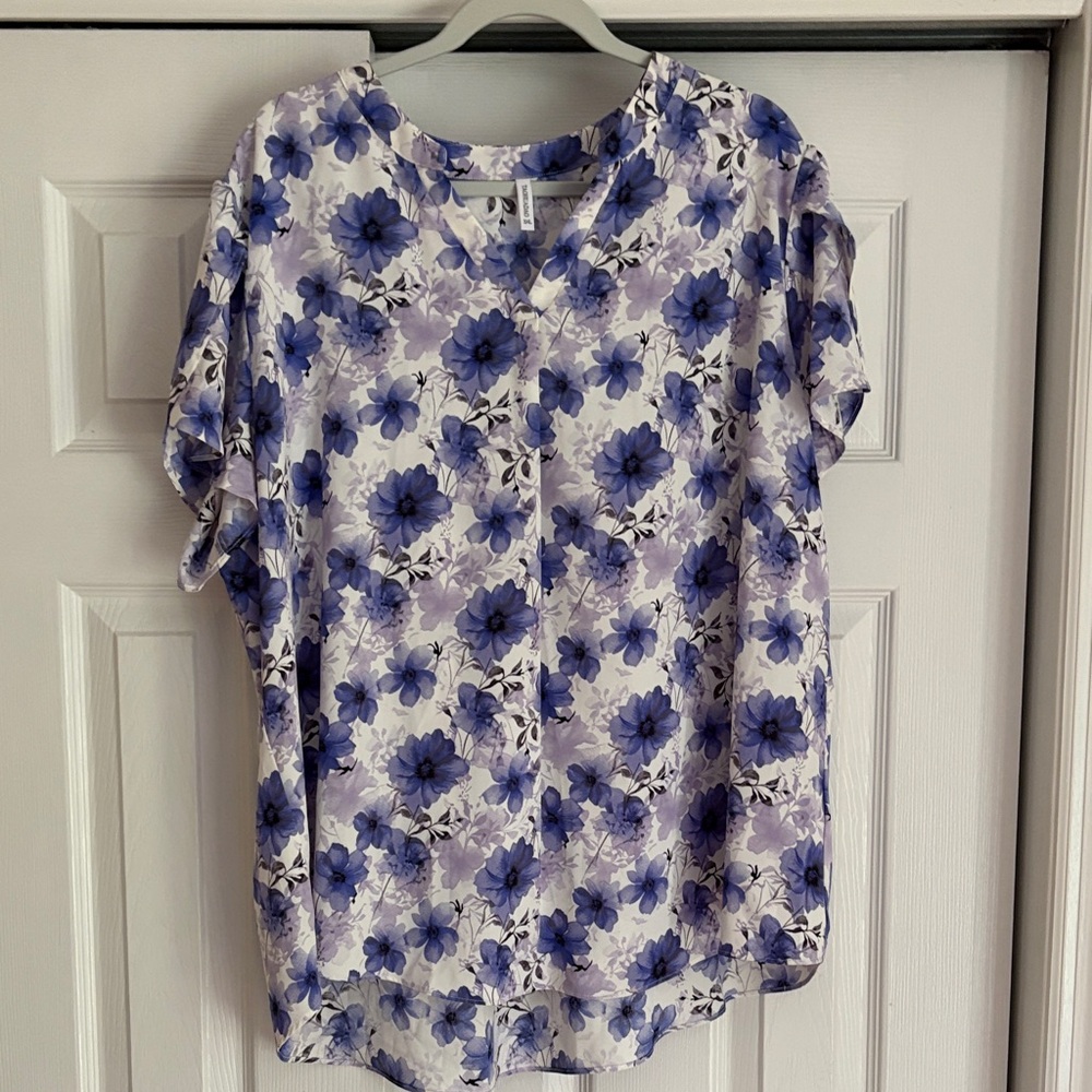 Blue Floral Women's Blouse